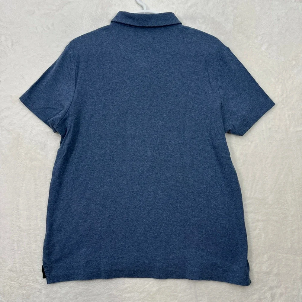 Banana Republic Polo Shirt Mens Large Blue Heathered Cotton Short Sleeve Logo